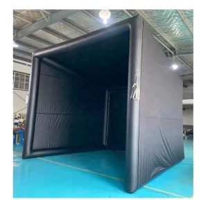 Black Color PVC Inflatable Golf Simulator Customized Movable Batting Cage Outdoor Waterproof