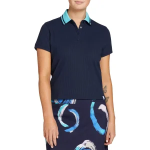 Black Color Sportswear Breathable Women Polo Shirts Golf Apparel Golf Tennis