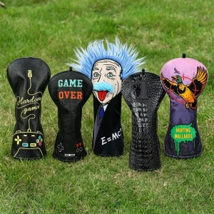 Black Crocodile Pattern Golf Headcover Driver Golf Club Covers Head Cover Premium Golf Accessories Distinctive