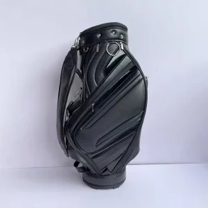 Black Glossy Golf Trolley Bag with Shoulder Strap and Stable Base