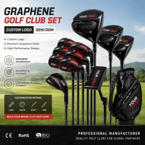 Black Golf Clubs Set Custom Logo Golf Club Full Set OEM Graphite Shaft OEM Golf Club Set