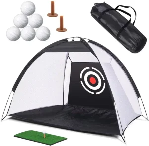 Black Golf Nets for Backyard Golf Practice Net Golf Hitting Net Training Aids with Target Cloth and Carrying Bag