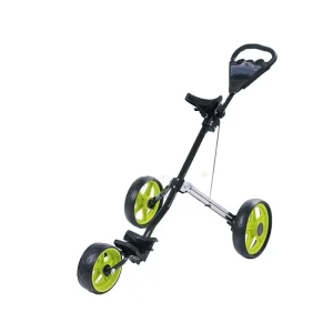 Black Golf Push Carts Aluminum 3 Wheel Folding Golf Bag Trolley With Footbrake