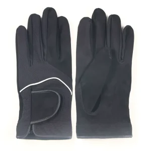 Black Microfiber Golf Glove Breathable Anti Slip Waterproof Quick Drying Golf Glove Adjustable Wrist Durable Sports Gym Gloves
