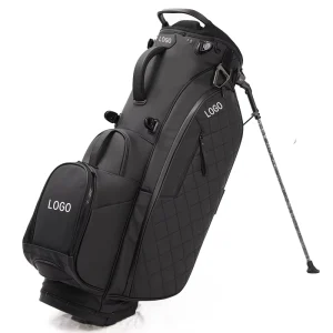Black PU Leather Golf Cooler Bag, Waterproof, Custom Logo
