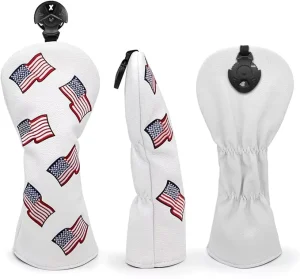 Black PU Leather Golf Headcovers for Woods, Driver, and Fairway Wood