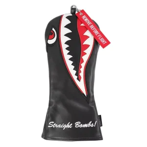 Black PU Leather War Shark Golf Club Driver Head Cover
