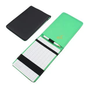 Black Synthetic Leather Golf Scorecard Holder Yardage Book Cover Great Gift for Man and Women