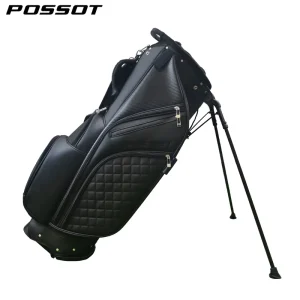 Black Waterproof PU Golf Bag with Zipper for Adults