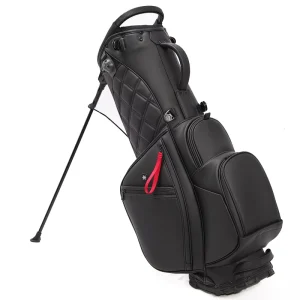 Black and Gray Waterproof PU Leather Hybrid Golf Stand Bag