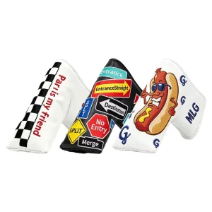 Blade Putter Cover Golf Headcover PU Leather Embroidered Logo Golf Putter Head Covers