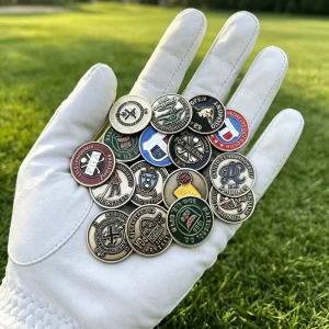 Blank Advertising pig Magnetic OEM Bulk Golf Ball Marker Holder Blank Stamp Manufacturer Necklace for Golf in box pen Metal
