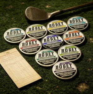 Blank Custom die Struck Engravable Wooden Golf Ball Marker Skull 50 Pack Pendant box set Logo Necklace Gold Brass