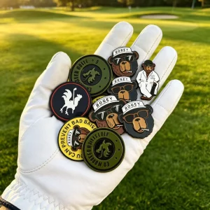 Blank Custom die Struck Golf Ball Marker 50 Pack Pendant box set Logo Necklace Gold Brass Belt Buckle Metal Blank