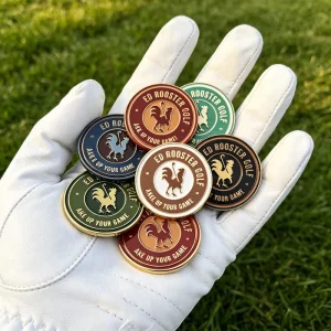 Blank Custom die Struck Golf hat Custom Ball Marker 50 Pack Pendant box set Logo Necklace Gold Brass Belt Buckle