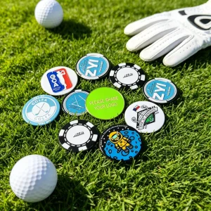 Blank Leather Flower Power Magnetic Birdie Golf Ball Marker Blank Engraving With Coin Gold do diy Angle Watch
