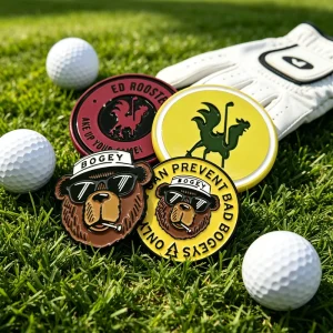 Blank Leather Flower Power Magnetic Birdie Golf Ball Marker With Coin Gold Clip Blank do diy Angle Watch