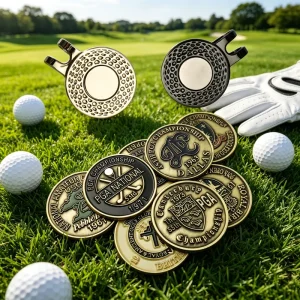 Blank Leveling Women Green Reader Ball Marker Golf Glove with Magnetic Ball Marker Hat Clip Holder, Set