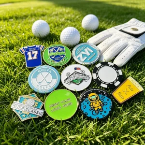 Blank Leveling Women Green Reader Ball Marker Golf Tee Holder with Ball Marker Hat Clip Holder, Set