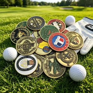 Blank Magnetic Leather Custom Metal Electric Assorted Golf Ball Marker Personalised Golf Customizeable Magnetic