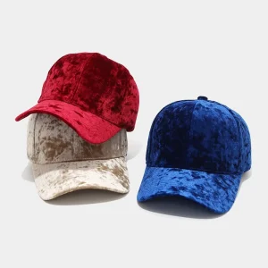 Blank Velvet Baseball Caps Autumn&Winter 6 Panel Structured Baseball Caps Custom Embroidered Logo Hat