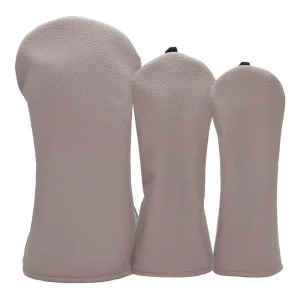 Blank Waterproof PU Leather Golf Club Wood Set Covers Driver Fairway Hybrid Solid Color