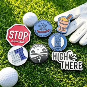Blank White Accessory Metal Magnetic Custom Golf Ball Marker and Tee Laser Engrave for Golf Shoe Clip Set Image Holder