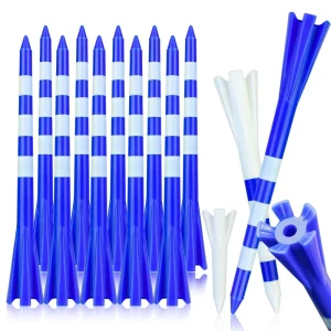 Blue Color Plastic Golf Tees Custom Logo Striped Golf Tee Durable Golf Tee