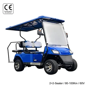 Blue Lifted Street Legal 60V Battery 4 Seater Electric Golf Cart with CE Eec Certification 35KM H Max Speed RWD 90km Range