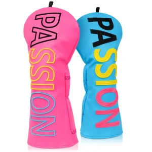 Blue Pink PU Golf Head Cover Driver Wood Club Cover Golf Headcover Golf Accessories