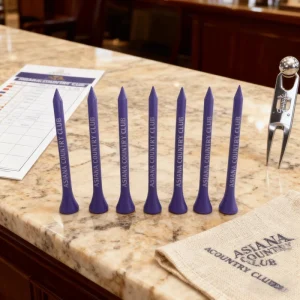 Blue Solid Wood 70mm Golf Tees Durable & resistant Customizable Logo OEM Professional Golf Course Equipment