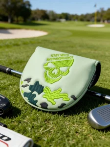 Bone Pattern Water Resistant Fabric Iron Headcovers with Enhanced Grip