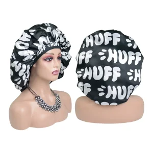Bonnet with Wide Band Custom Logo Silk Double Layered Silk Bonnets With Elastic Band