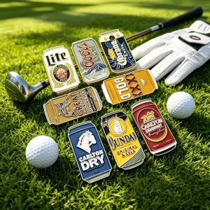 Breakfast Funny Permanent Marker Custom pvc Golf hat With Magnet Ball Marker Spot Sublimation Metal Golf Divot Tool
