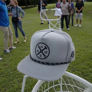 Breathable 5-Panel Performance Golf Cap with 3D Embroidery Curved Brim Design