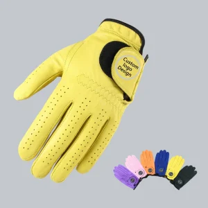 Breathable Cabretta Leather Golf Gloves for Men and Women Custom Color Logo Printing OEM Accepted for Sports