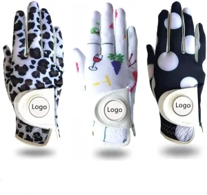 Breathable Golf Gloves with Ball Marker Custom Logo Men Women Left Right Hands Synthetic Leather PU Sports
