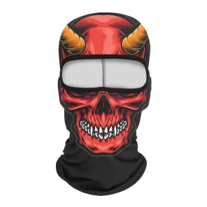 Breathable Ice Silk Motorcycle Balaclava Skeleton Cycling Head Cover for Outdoor Sports Fishing Racing