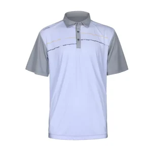 Breathable Men’s Golf Polo Shirt Knitted Sublimation Printing Sports Wear for Outdoor Golfing
