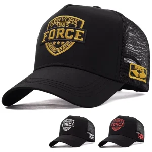 Breathable Mesh Trendy Brand 5 Panel Adjustable Baseball Cap Embroidery Thin Sunscreen High Top Sunshade Hat for Men’s Summer