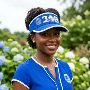 Breathable Resort Classic Greek Blue&White Sorority Style Hollow Top Sun Hat