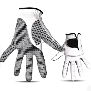 Breathable Right Hand Men’s White Golf Gloves Goatskin Leather Customizable Logo Golf Gloves for Sports