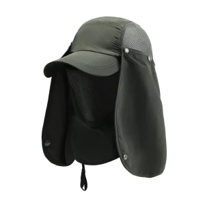 Breathable UV Protection Cap for Fishing Multi functional Outdoor Sun Hat with Removable Face Neck Cover Baseball Cap