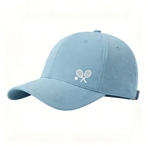 Breathable Waterproof 6-Panel Pickleball Performance Hat Universal Fit System Quick Dry Ice Silk Stretch UPF50 Mesh Sporty 100%