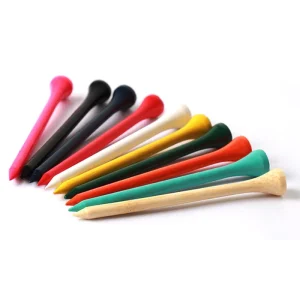 Bright Color Golf Tees Single Color Bamboo 3 1 4 & 2 3 4 &1 1 2 Inch Wood with Lines String Strips Logo for Driver Range Mat