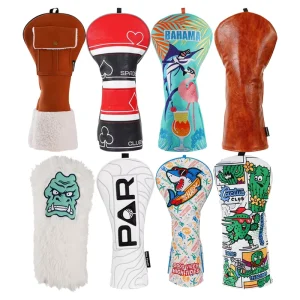 Brown Golf Headcover Factory Price Golf Accessories Snowman Cactus Driver Golf Head Covers