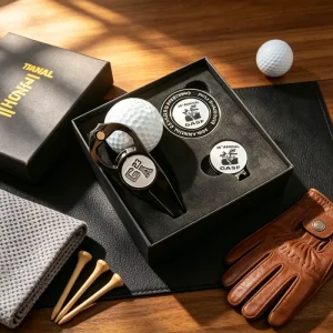 Brushed Copper Personalized Metal Zinc Alloy Stainless Steel Switchblade Golf Divot Tool With Leather Box