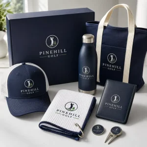 Bulk Custom Golf Tournament Welcome Kit OEM ODM Sponsor Gift Set With Cap Golf Towel Ball Marker Bottle Gift Box