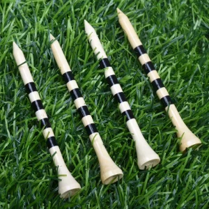 Bulk Custom Logo Bamboo Golf Tees Eco Friendly Striped Tees for Golf Clubs Schools & Event Promotions