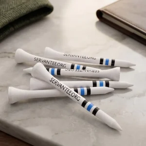 Bulk Custom Printed Wood Golf Tees Eco Natural Wooden Golf Tee With Custom Website Logo Color Stripes Golf Tournament